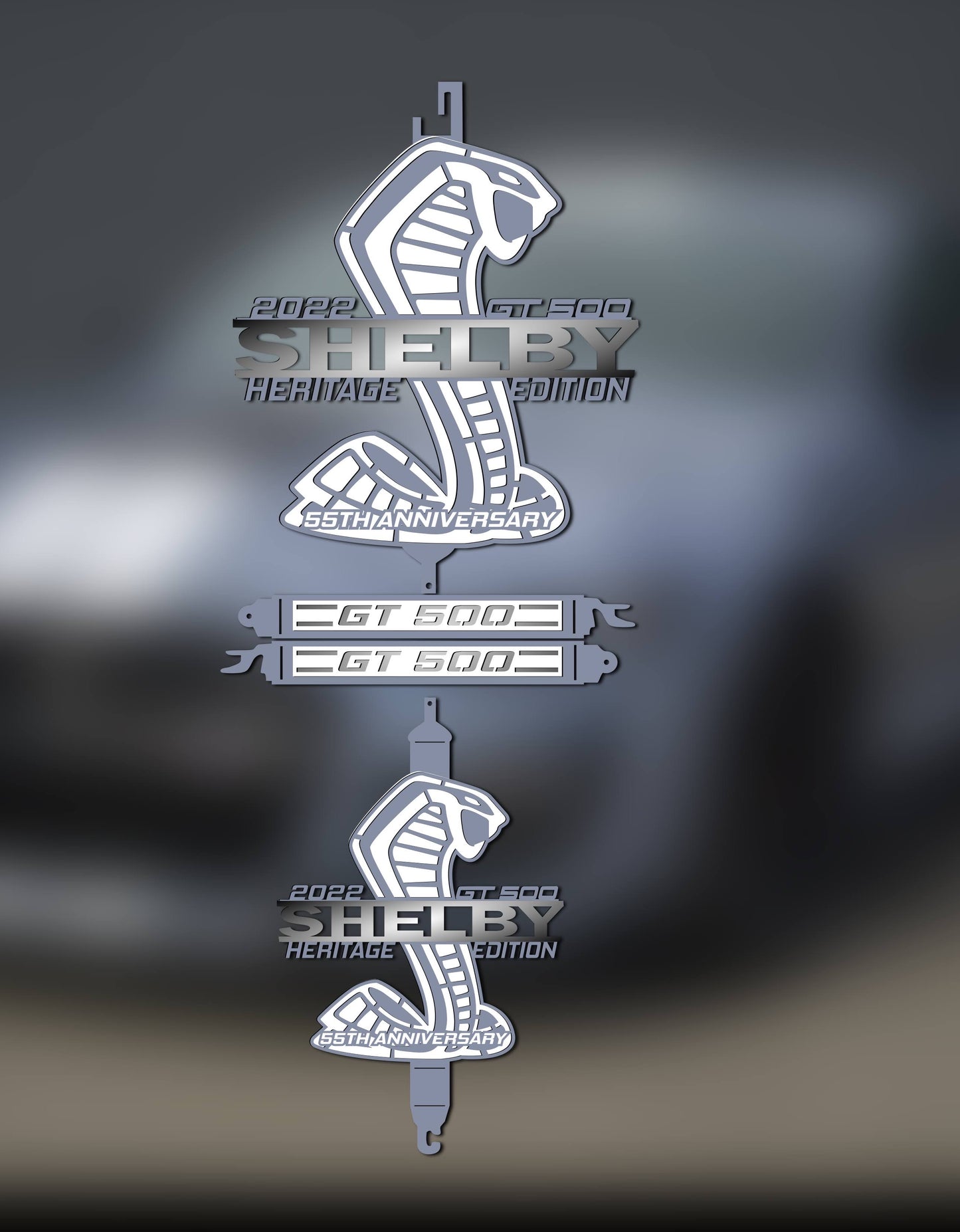 Shelby heritage edition Prop package gt500 hood prop, brittany blue ,55th anniversary edition