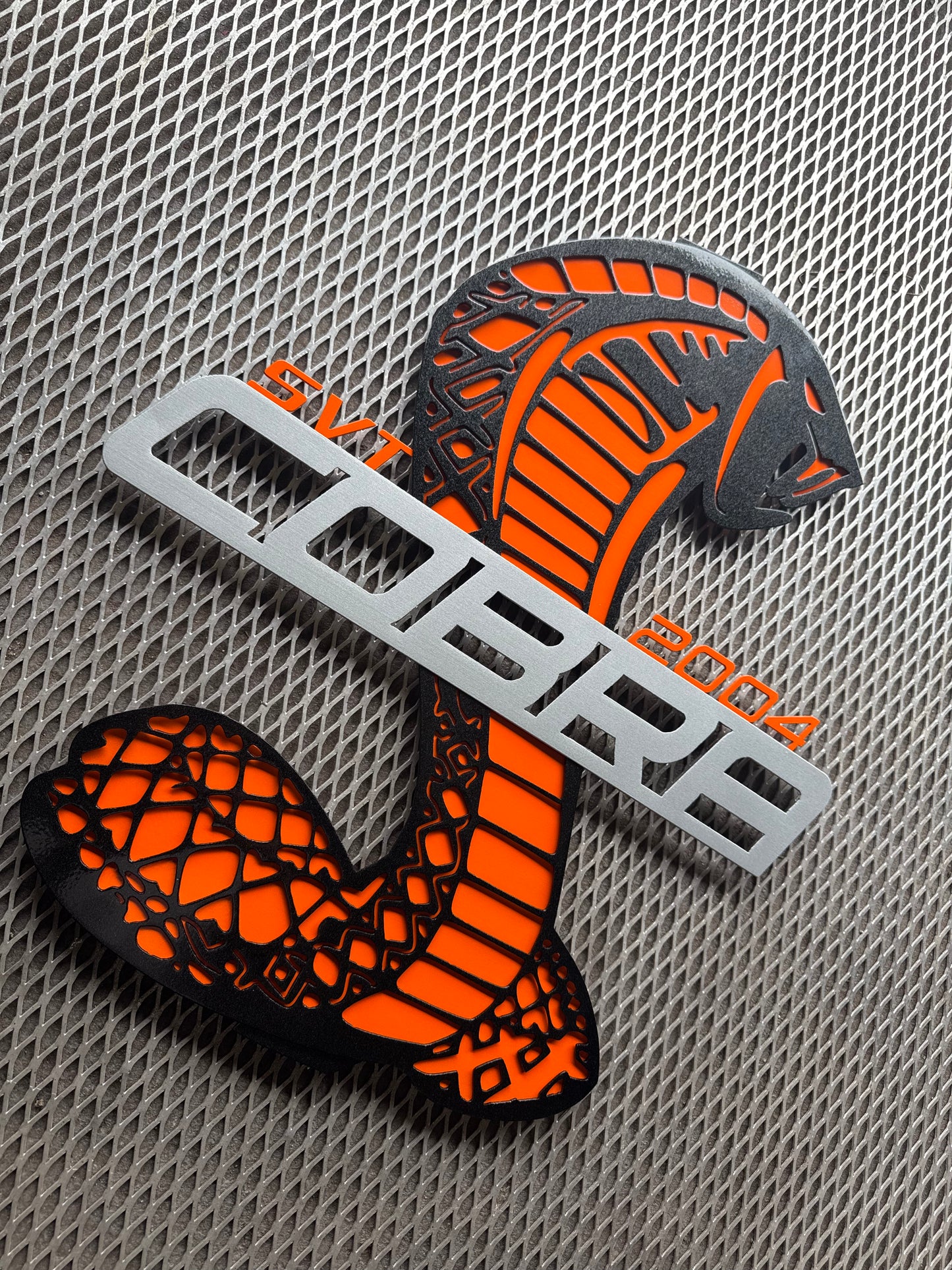 2004 svt cobra hood prop, black, orange and silver