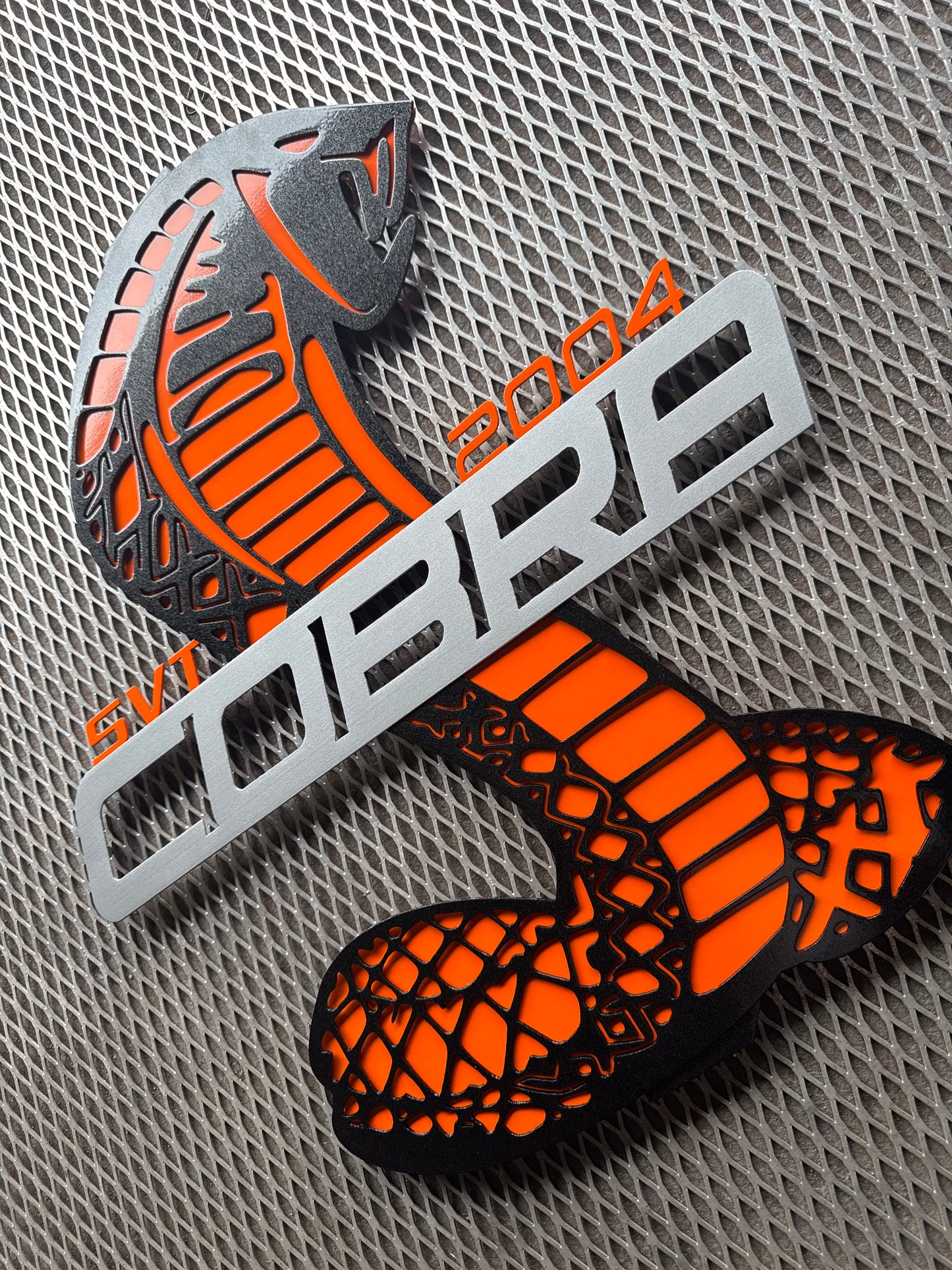 2004 svt cobra hood prop, black, orange and silver