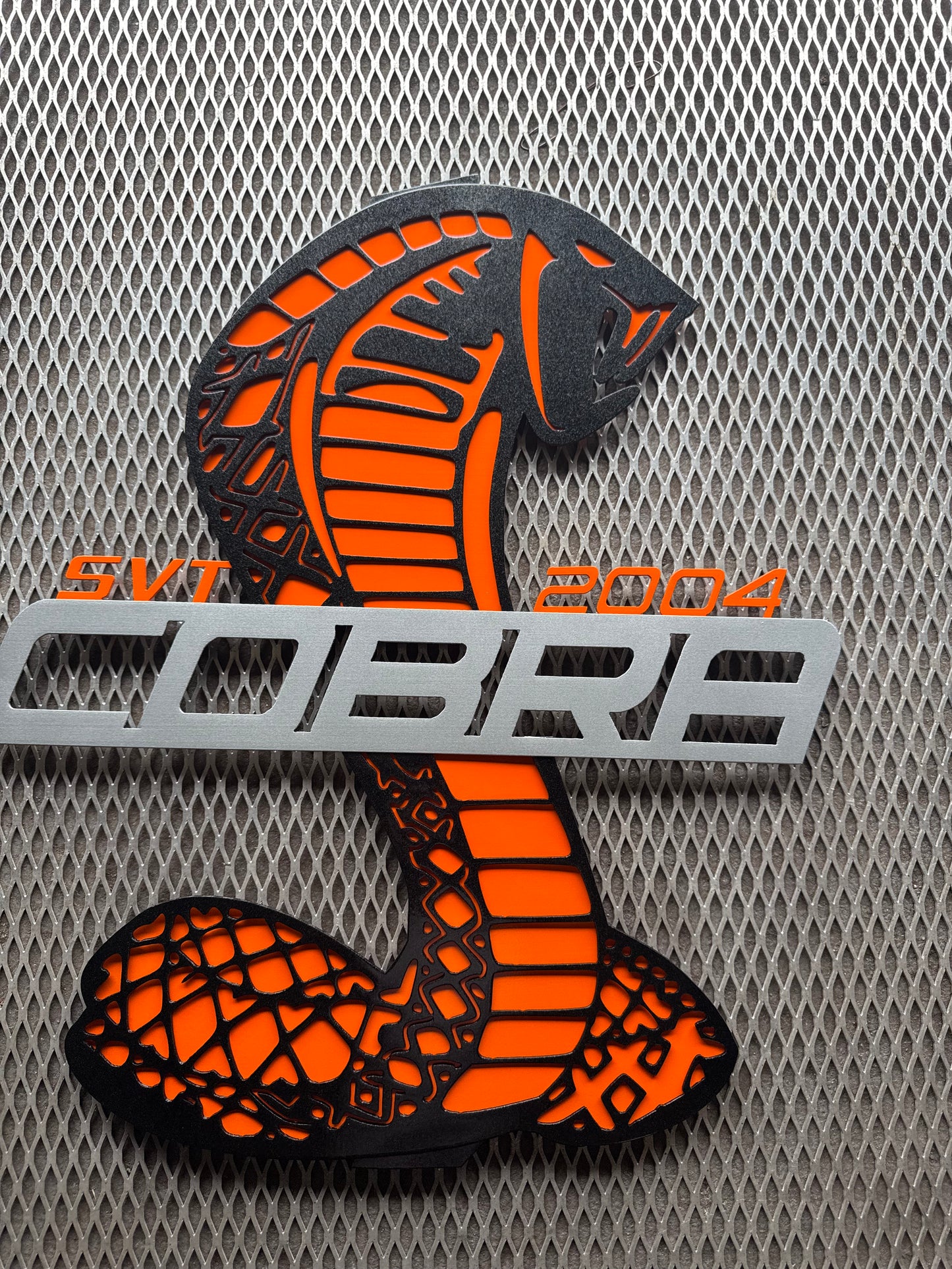 2004 svt cobra hood prop, black, orange and silver