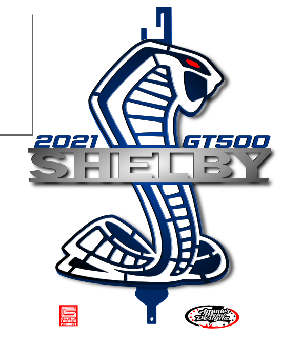 2021 Shelby gt500 hood prop, antimatter blue and whte (red eye)
