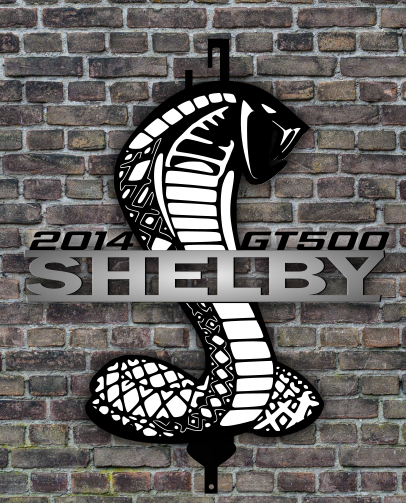 2014 Shelby GT500 hood prop, BLACK AND WHITE