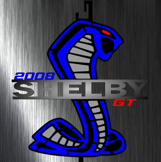 2008 Vista blue, black and silver shelby GT hood prop