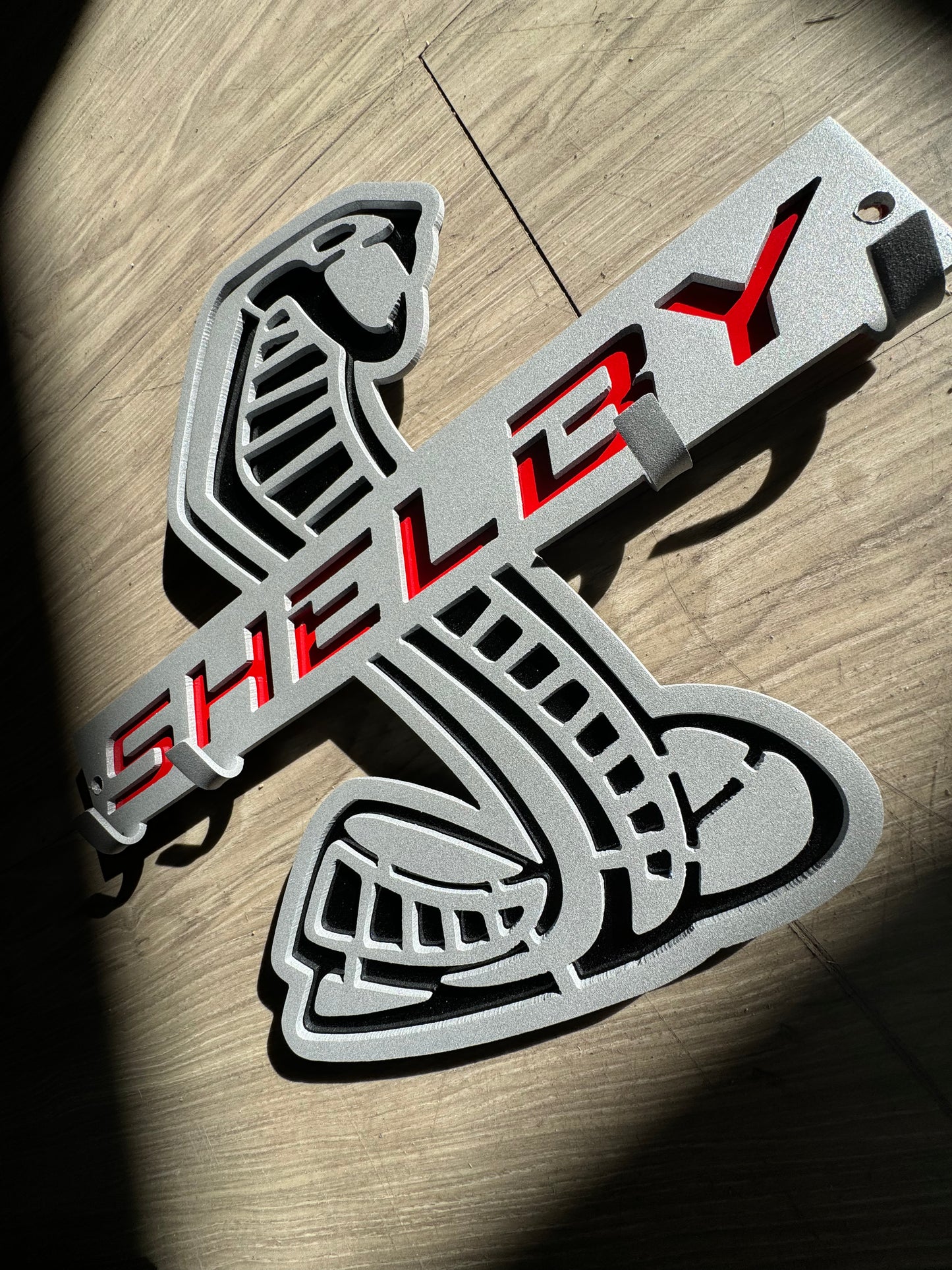 Shelby key hanger rack silver red and black