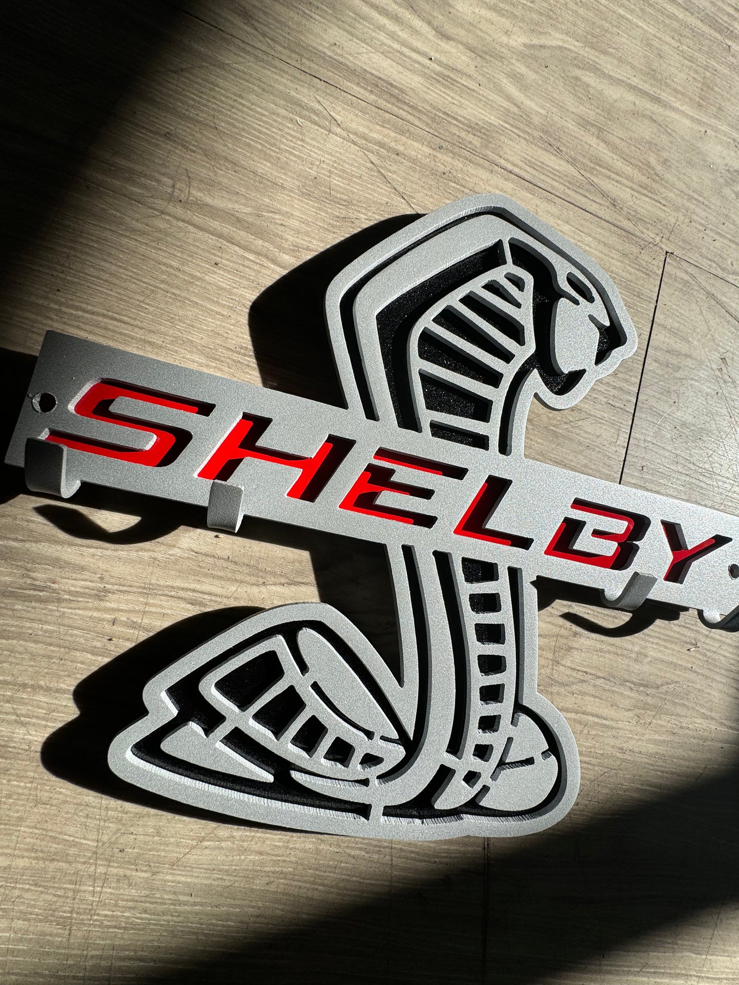 Shelby key hanger rack silver red and black