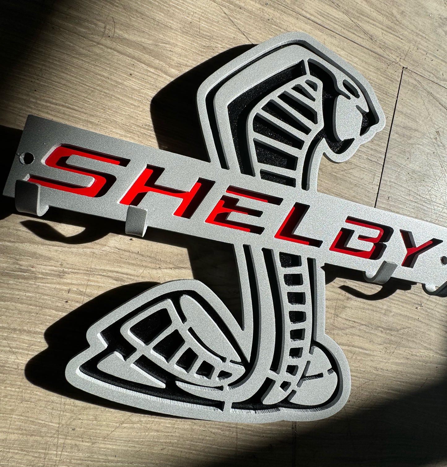 Shelby key hanger rack silver red and black