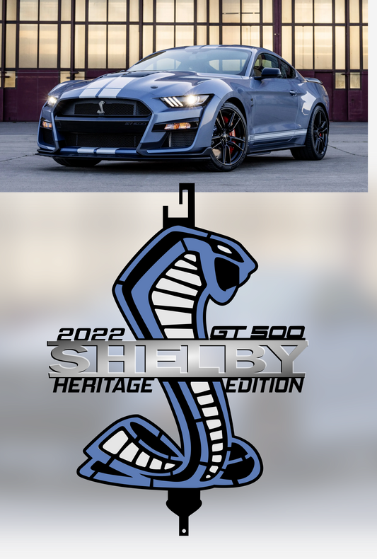 Shelby heritage edition  gt500 hood prop, brittany blue / black / white wimbledon