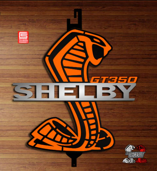 Shelby gt350 hood prop, black / orange fury