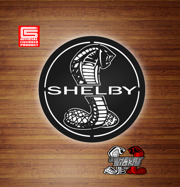 20x20 old shelby style sign with optional led 6500w white backlit