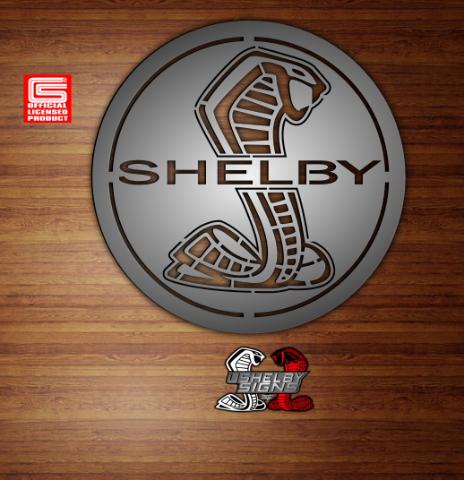 20x20 shelby sign with optional led 6500w white backlit BLACK METALLIC & SILVER