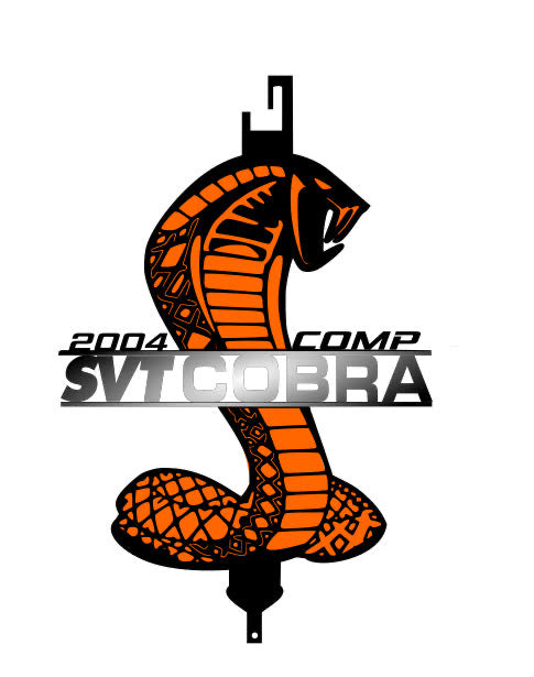 2004 svt cobra competition edition hood prop, black, orange and silver