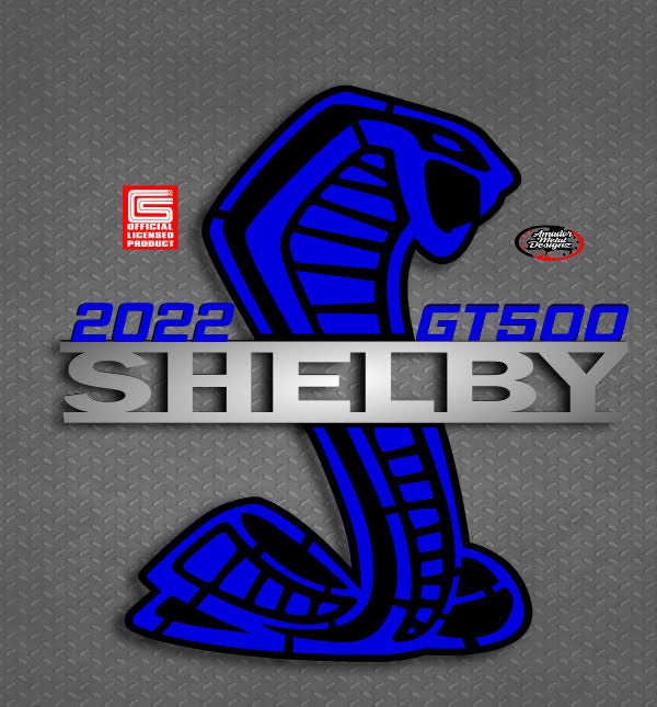 Shelby gt500 hood prop, atlas blue & black