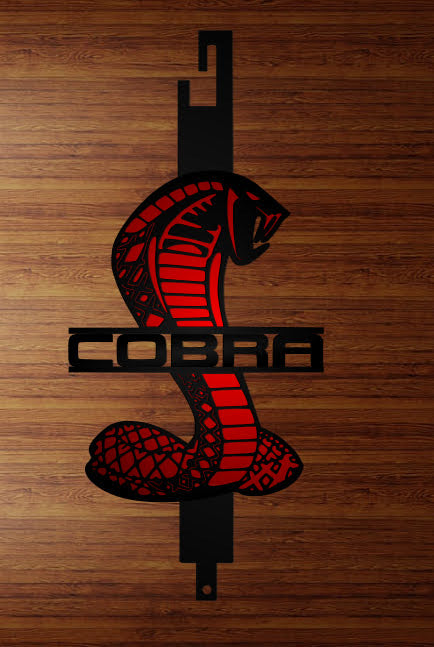 Shelby cobra hood prop, black & red metallic