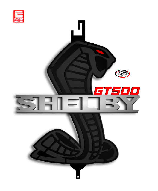 Shelby gt500 hood prop, black metallic, black matte, silver with red eye