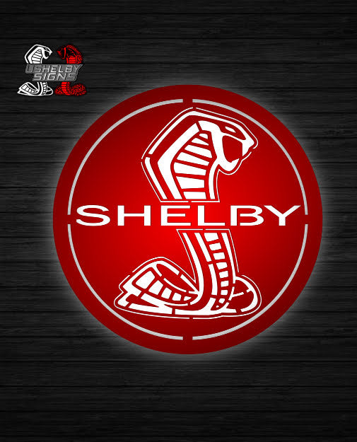 Rapid red 20x20 shelby sign with optional led 6500w white backlit