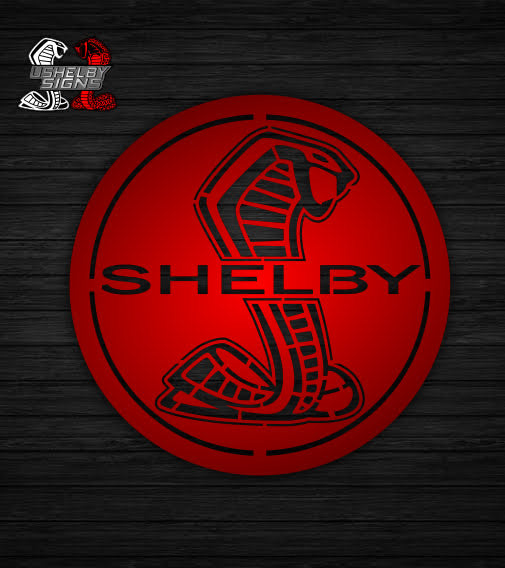 Rapid red 20x20 shelby sign with optional led 6500w white backlit