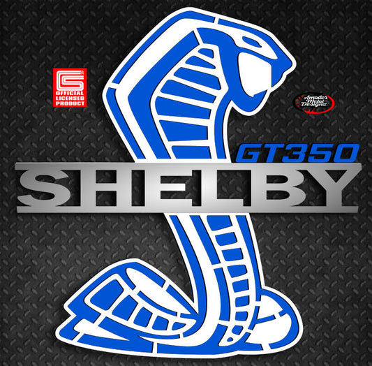 Shelby gt350 hood prop, white & blue metallic