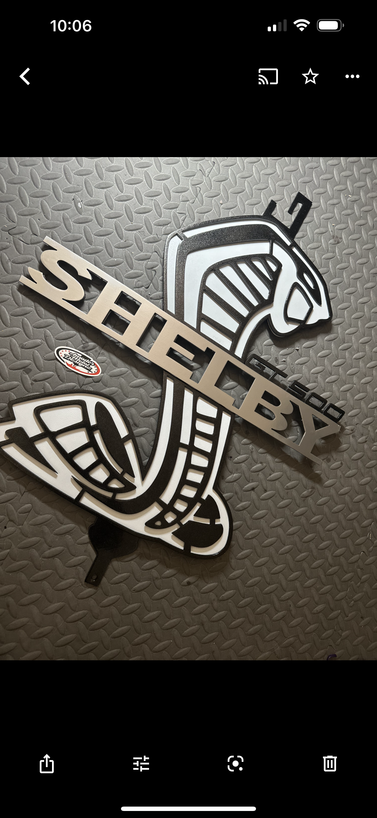 Shelby hood prop, white and black