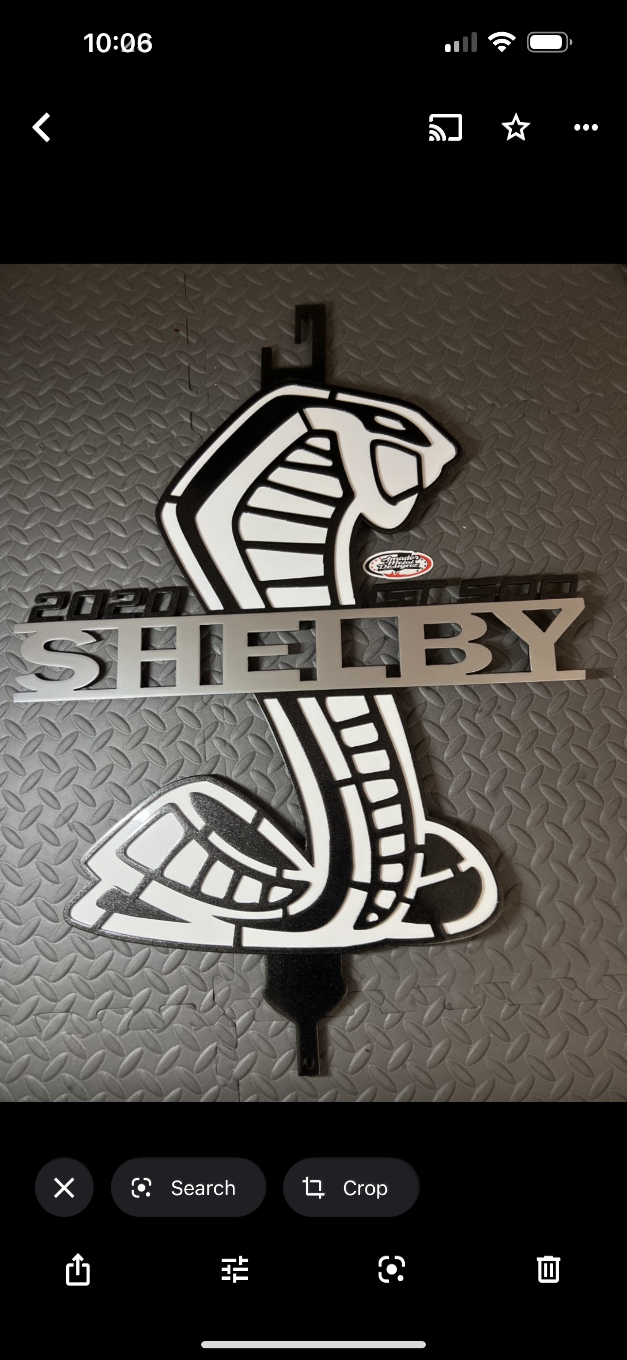 Shelby hood prop, white and black