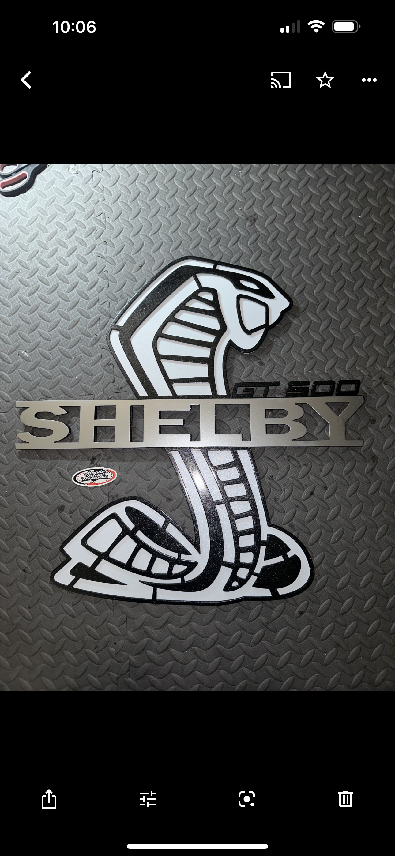 Shelby hood prop, white and black