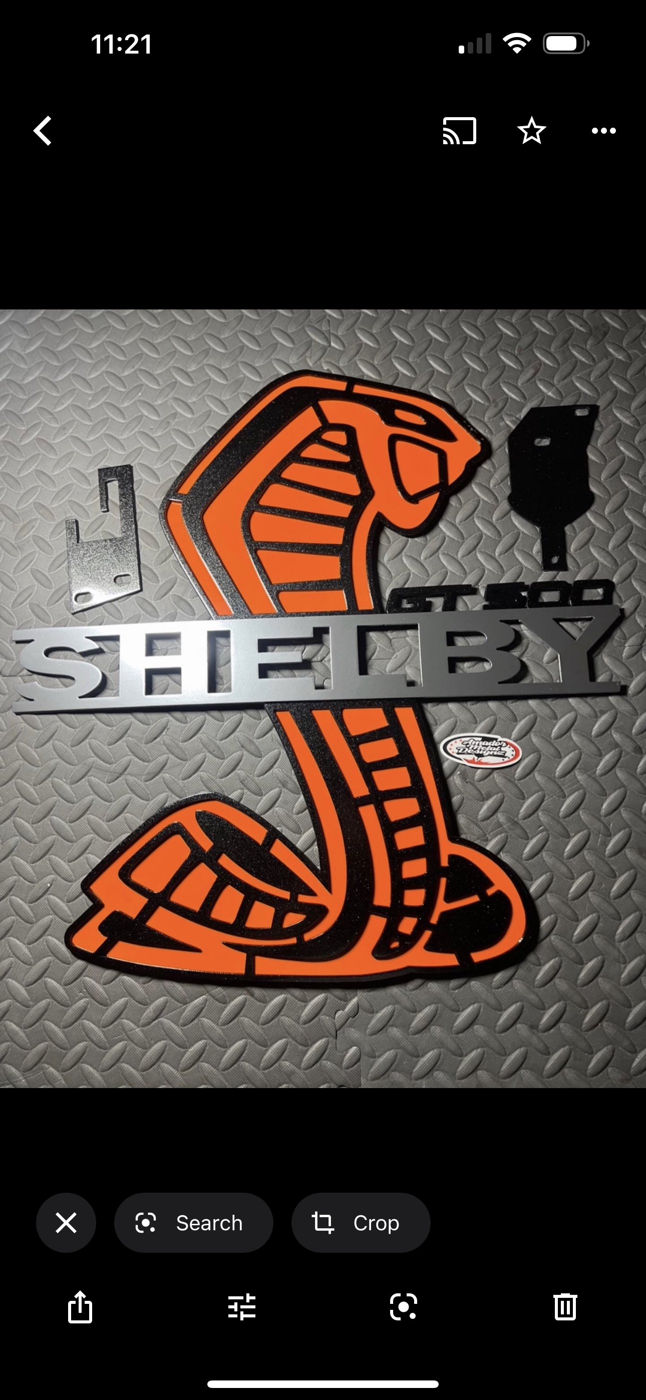 Shelby gt500 hood prop, twister orange and black