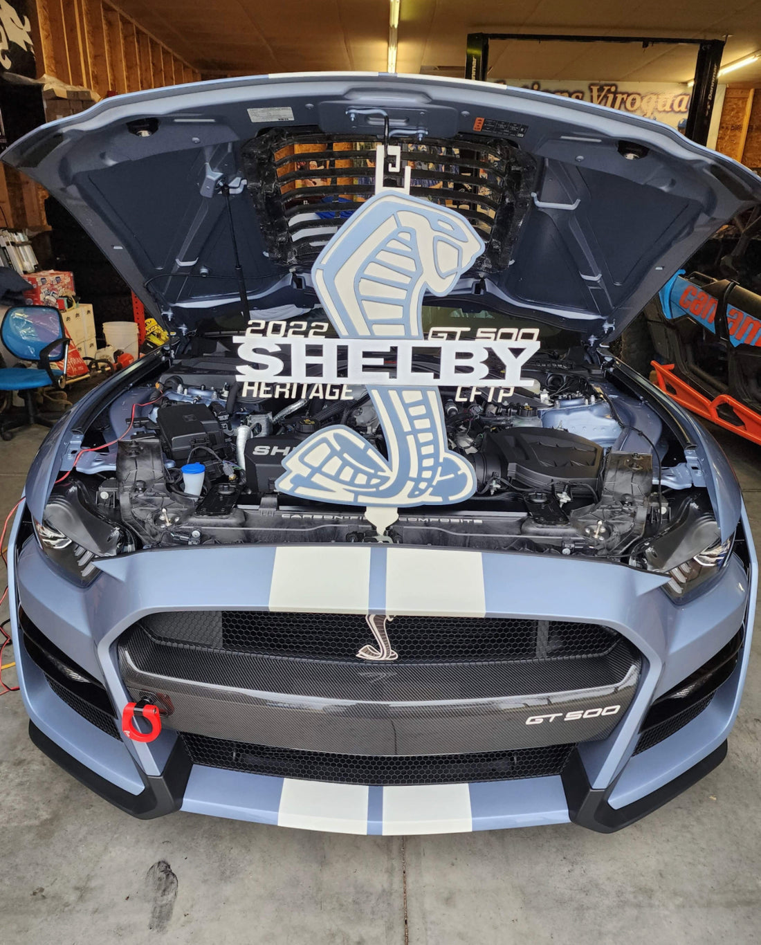 Shelby heritage edition gt500 hood prop, brittany blue