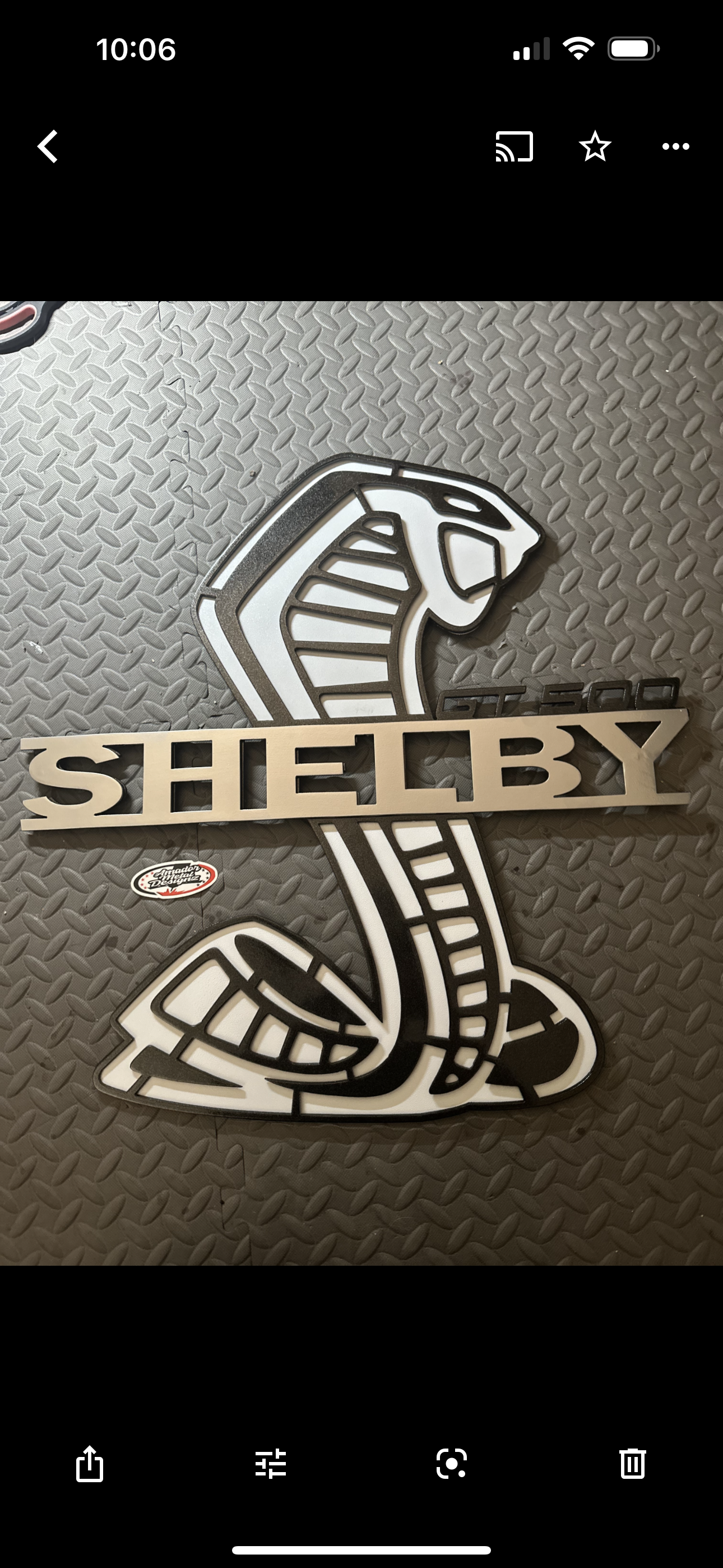 Shelby hood prop, white and black